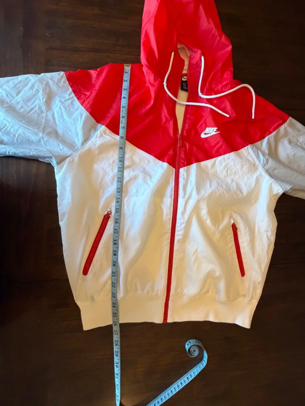 Nike Men's Red White Hooded Windrunner Windbreaker Hooded Training Jacket, Small - Picture 14 of 16